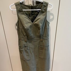 Anthropology Maeve Size 6 Olive Green Denim Midi Dress